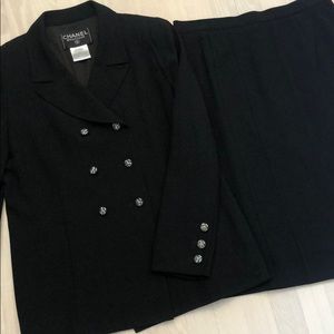 Vintage CHANEL Boutique Black Skirt Suit